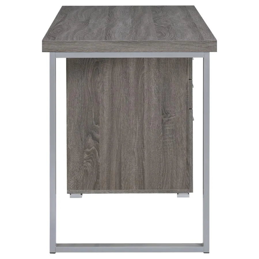 3-drawer Brennan Office Desk Weathered Grey