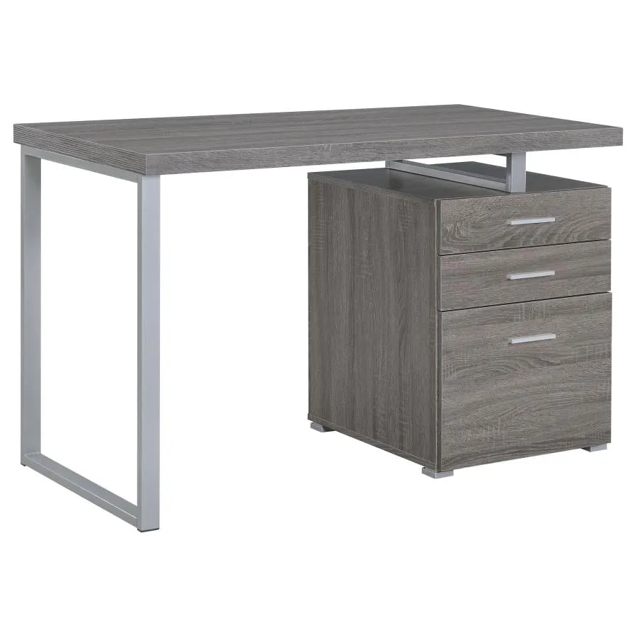 3-drawer Brennan Office Desk Weathered Grey