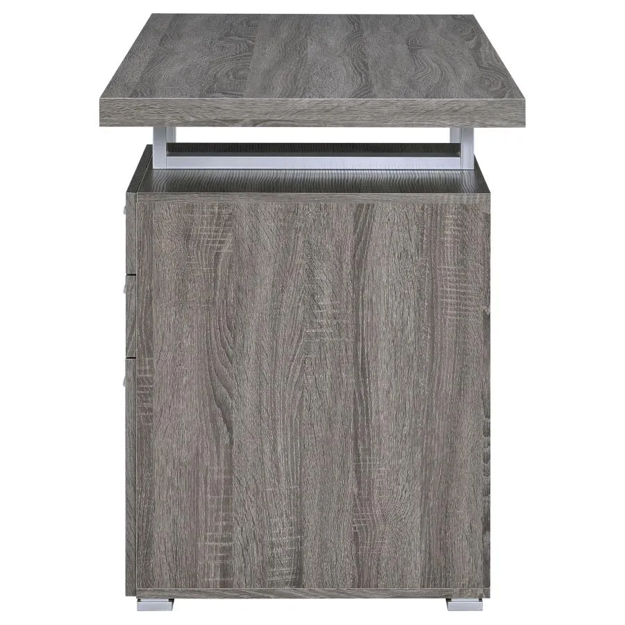 3-drawer Brennan Office Desk Weathered Grey