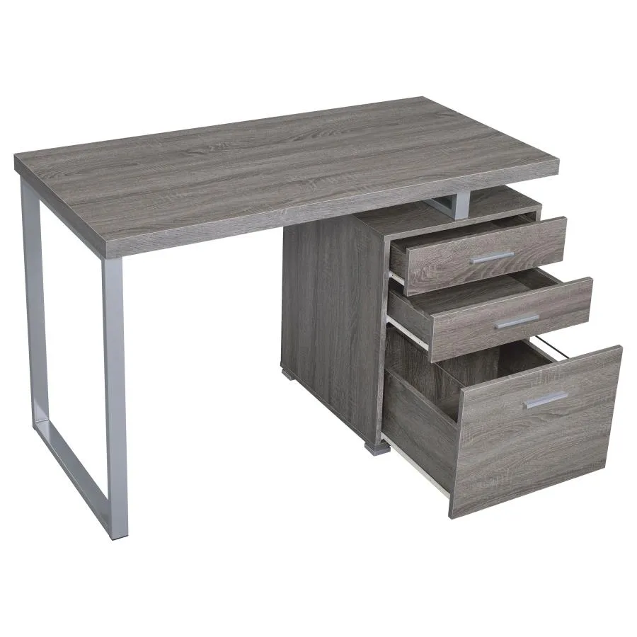 3-drawer Brennan Office Desk Weathered Grey