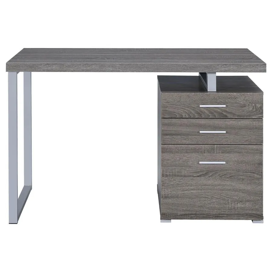 3-drawer Brennan Office Desk Weathered Grey