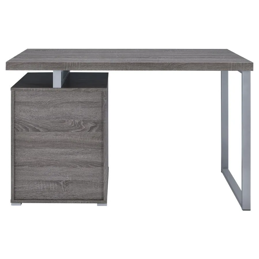 3-drawer Brennan Office Desk Weathered Grey