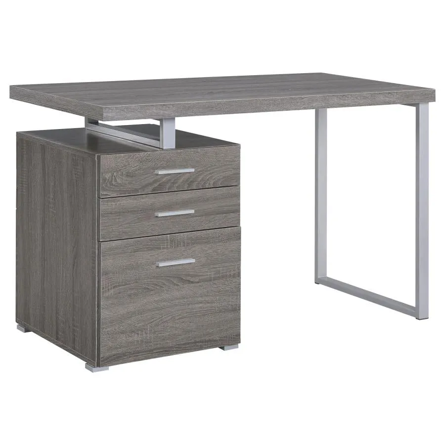 3-drawer Brennan Office Desk Weathered Grey