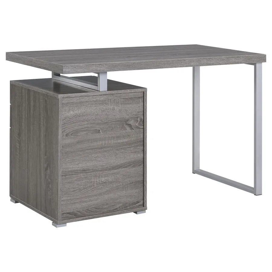 3-drawer Brennan Office Desk Weathered Grey