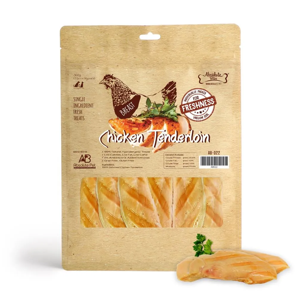 Absolute Bites Chicken Tenderloin Fresh Dog & Cat Treats 360g