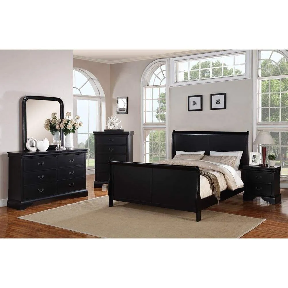 Attractive Pine Wood Night Stand,Black