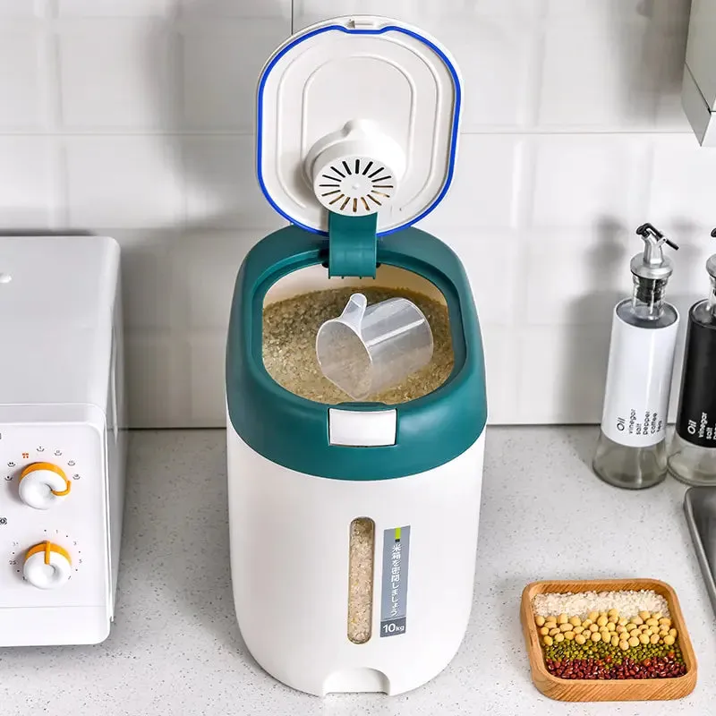 Automatic Food Storage Bin - Moisture-Proof Grain and Flour Container