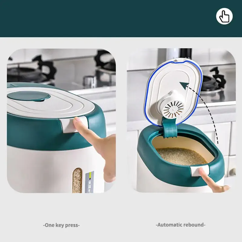 Automatic Food Storage Bin - Moisture-Proof Grain and Flour Container