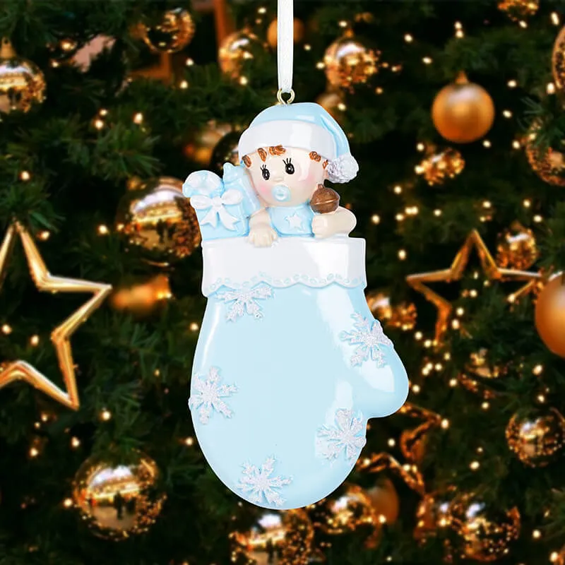 Baby with Mitten Personalized Christmas Ornament  #61578