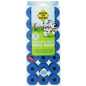 Bags On Board Blue Waste Bag Refill Economy Pack 315ct