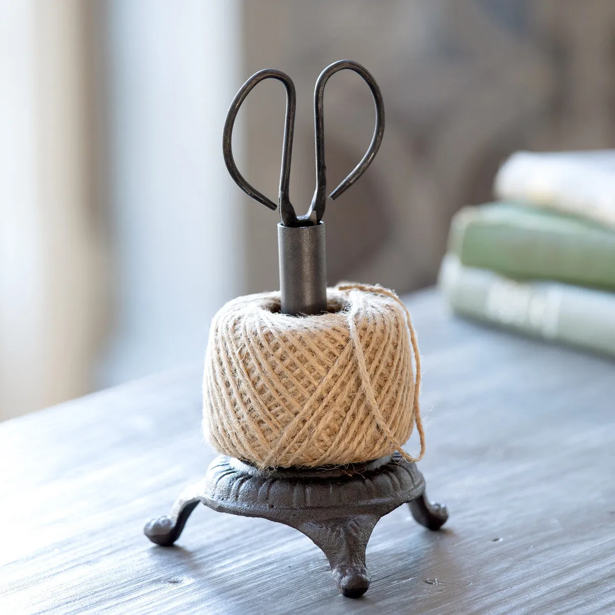 Ball of Twine on Cast Iron Stand with Snips