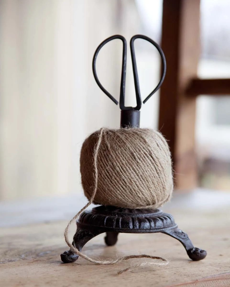 Ball of Twine on Cast Iron Stand with Snips