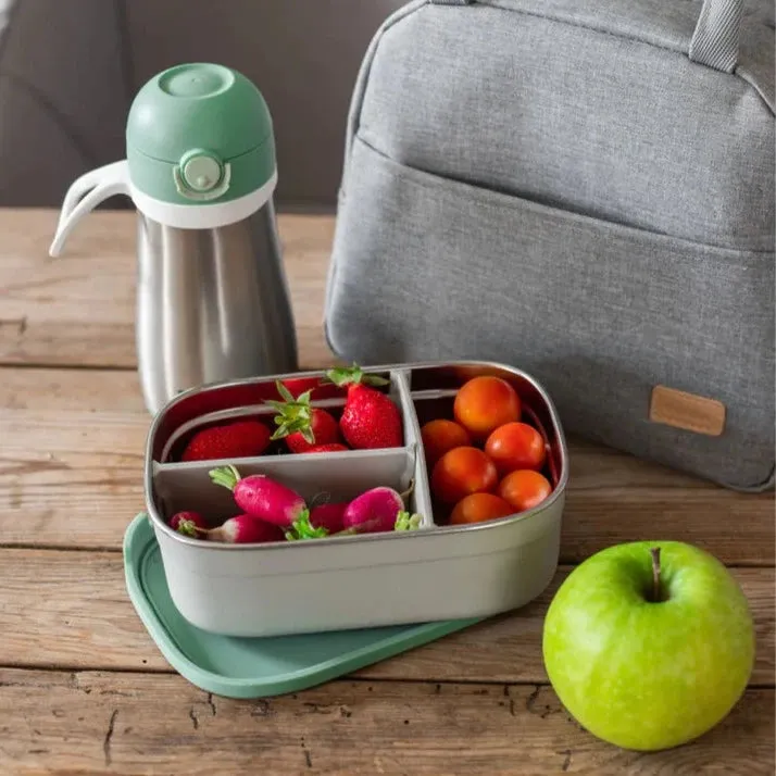 Beaba Stainless Steel Bento Lunch Box - Sage Green