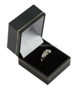 Black Leatherette Ring Box