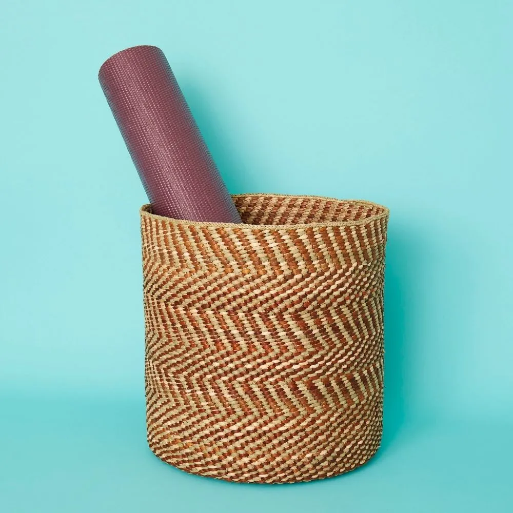 Brown Iringa Indoor Planter Toy Storage Woven Basket Set