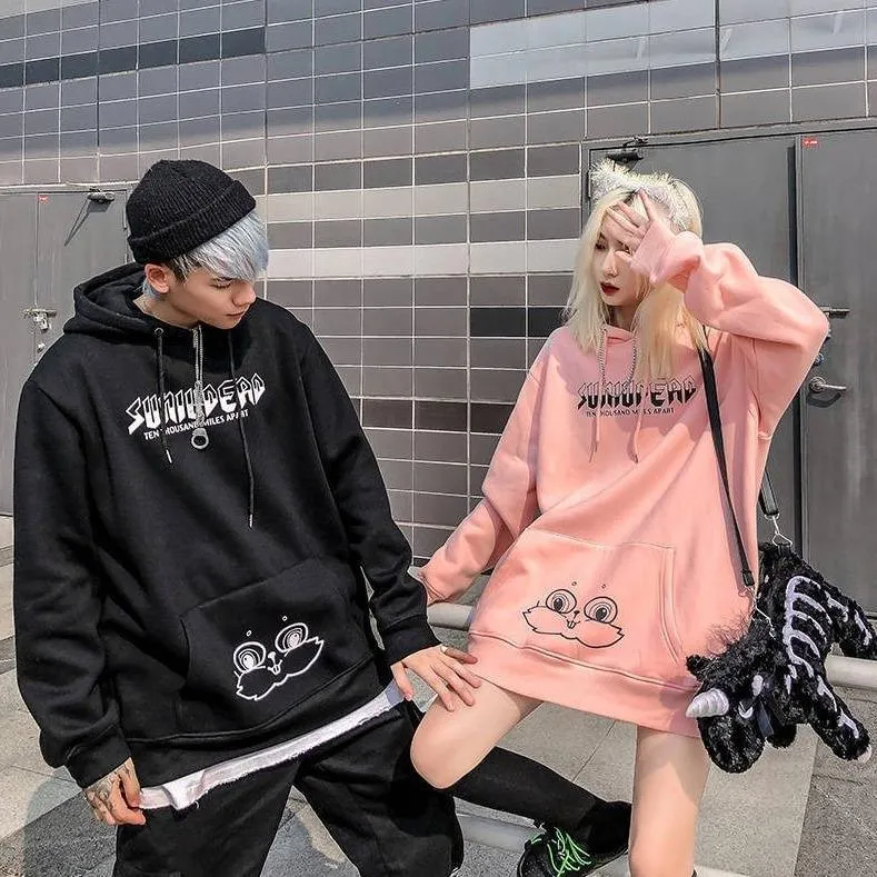 Bunny Rabbit Ears Unisex Hoodie Couples Women's Hoodie Top Casual Sweatshirts Fashion Funny Cute Cool Rock Goth Punk