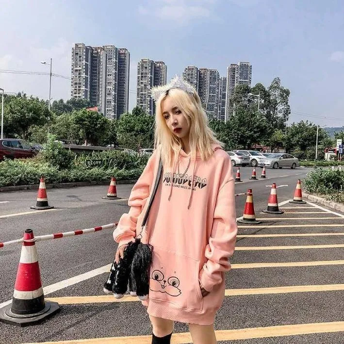 Bunny Rabbit Ears Unisex Hoodie Couples Women's Hoodie Top Casual Sweatshirts Fashion Funny Cute Cool Rock Goth Punk