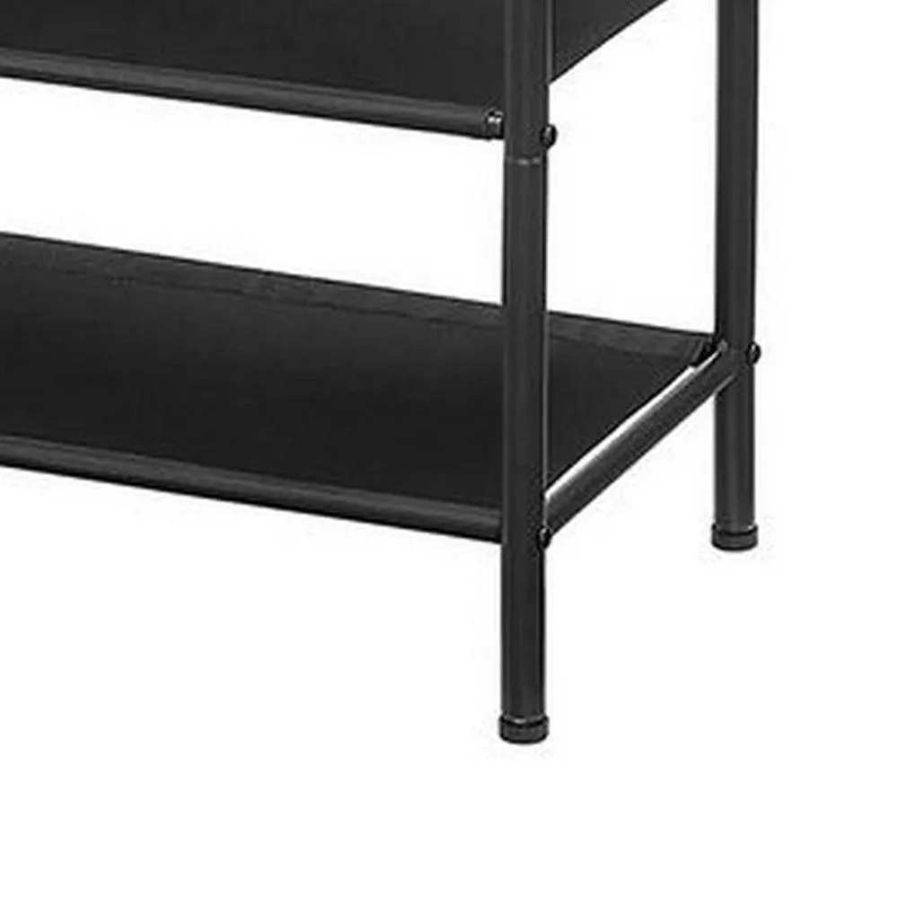 Byn 36 Inch Modern Shoe Rack, 5 Tier Adjustable Shelves, Black Steel, Brown By Casagear Home