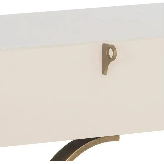 Celine Console Table Cream With Antique Brass Legs