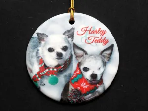 Ceramic 'Harley & Teddy' Round Ornament