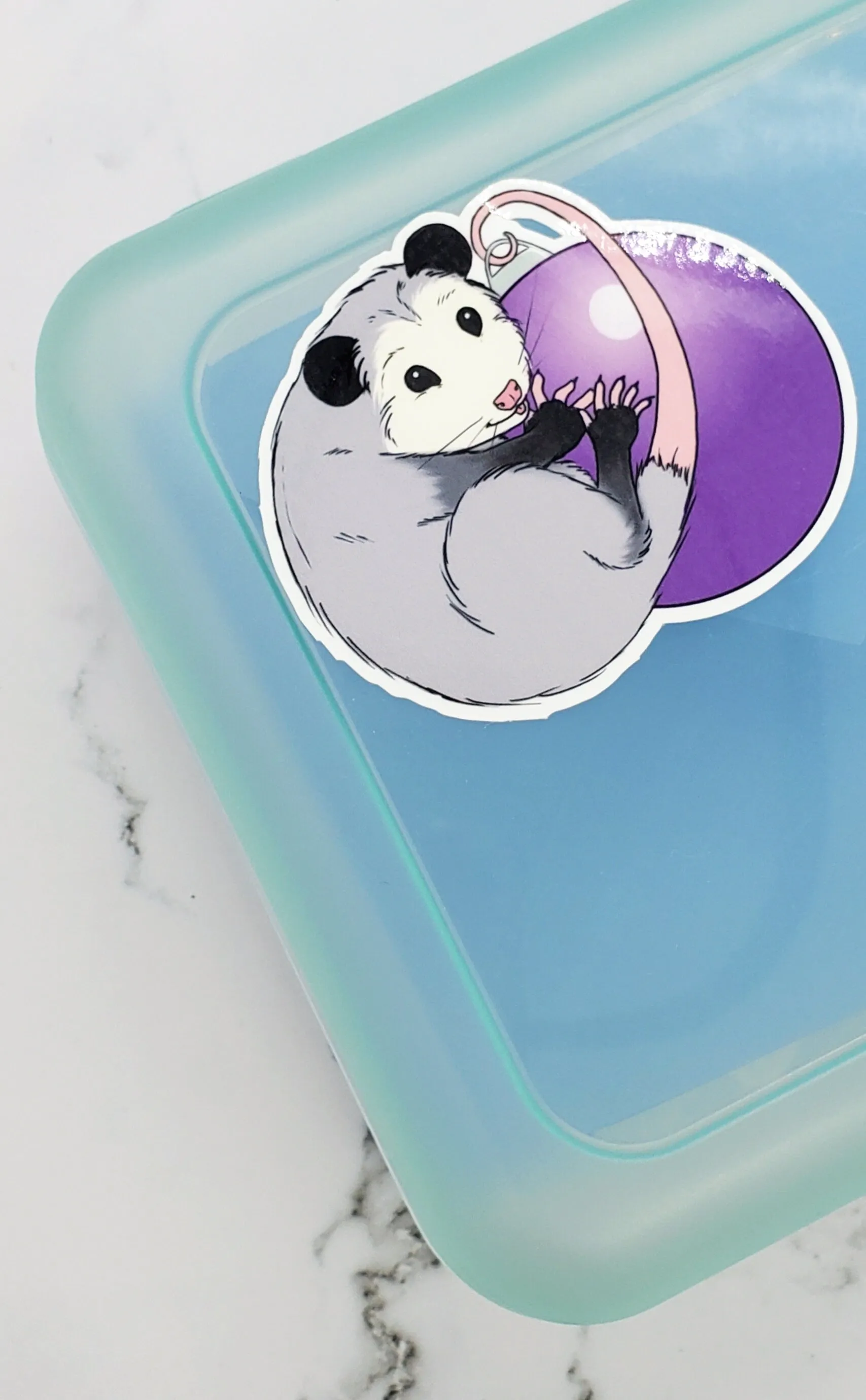 Christmas Opossum Ornament Sticker