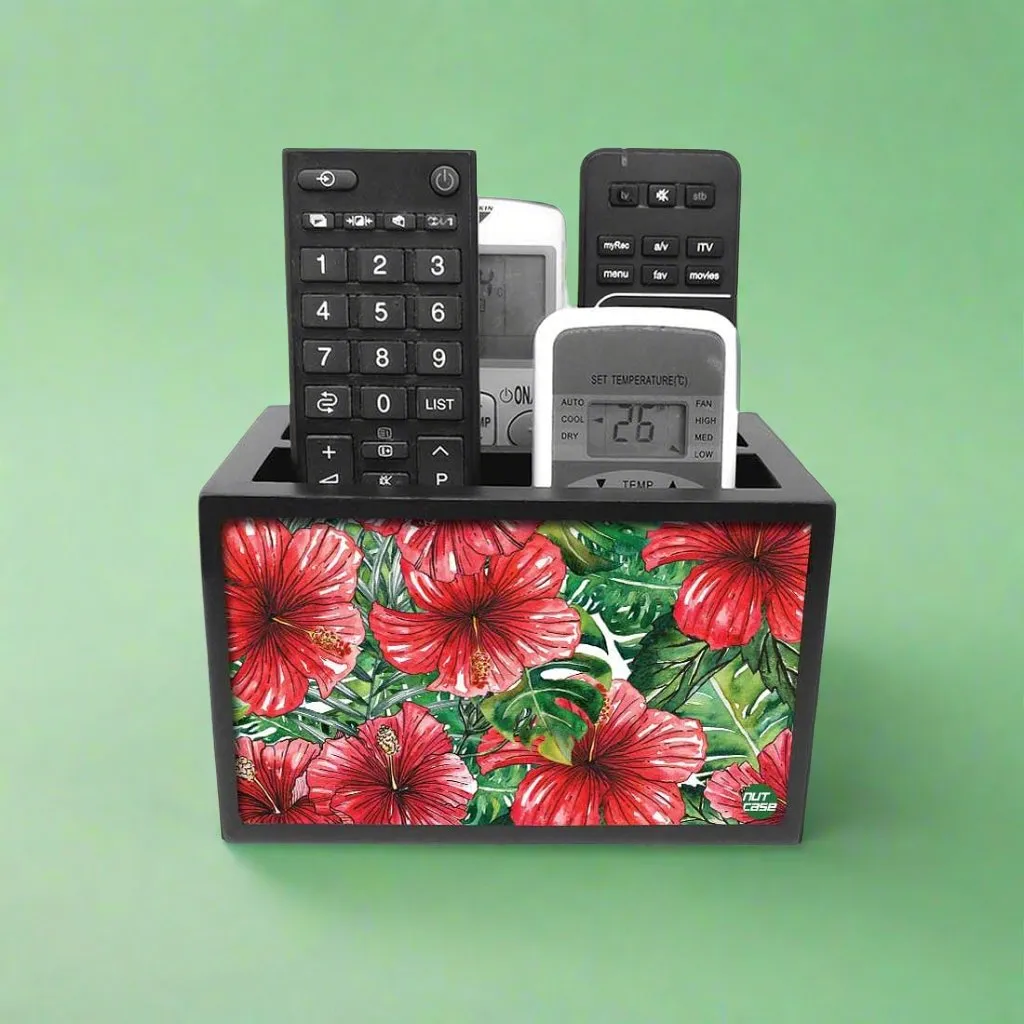 Designer Floral Tv Remote Holder For TV / AC Remotes -  Hibiscus Flower