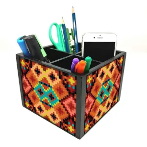 Desk Organizer For Stationery -  Diamond Pattern Everywhere