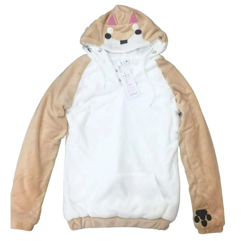 Doge Shiba Inu Husky Women's Hoodie: With ears and face on hood and a tail on the rear