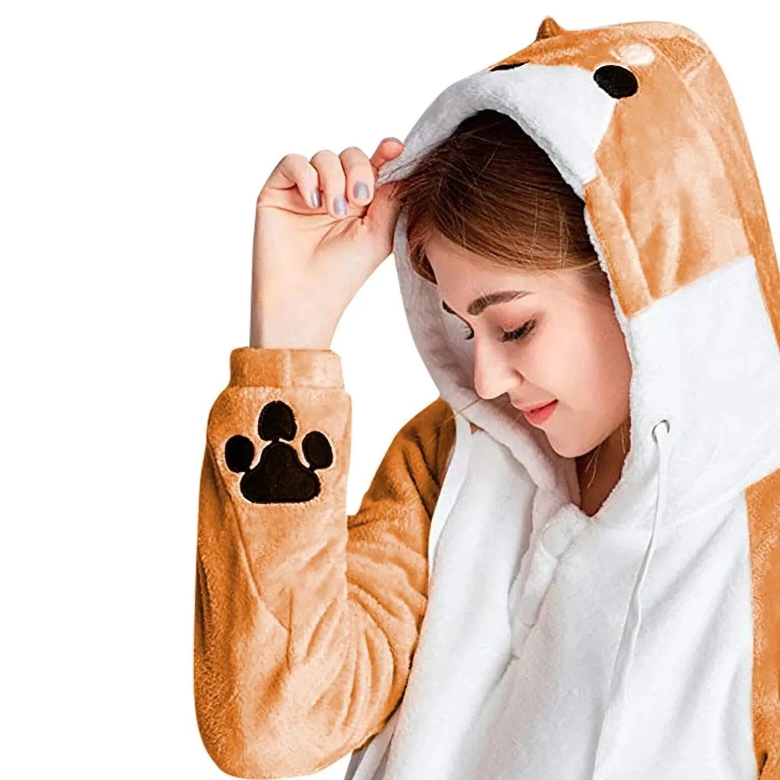 Doge Shiba Inu Husky Women's Hoodie: With ears and face on hood and a tail on the rear