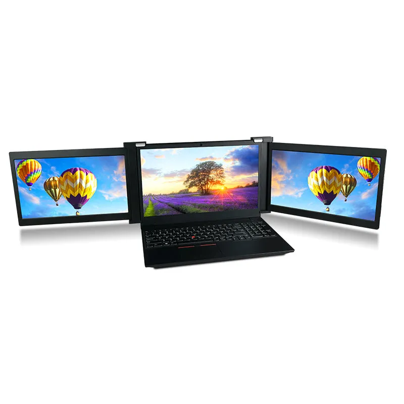 Dual Portable Triple Fold 1080P IPS FHD Monitor Screen Extender For Laptop 12" 13.3" 15"