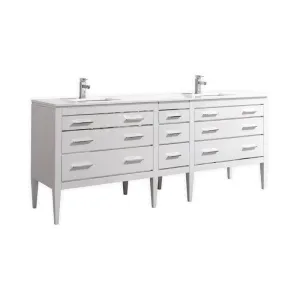 Eiffel 82'/'84'' Double Sink Vanity W/ Quartz Counter Top