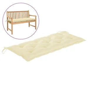 Garden Bench Cushion Cream White 120x50x7 cm Fabric