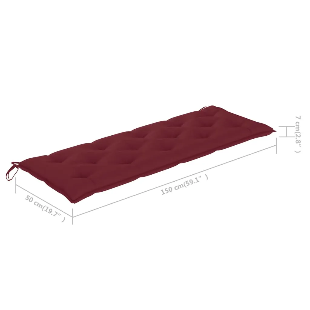 Garden Bench Cushion Wine Red 150x50x7 cm Fabric