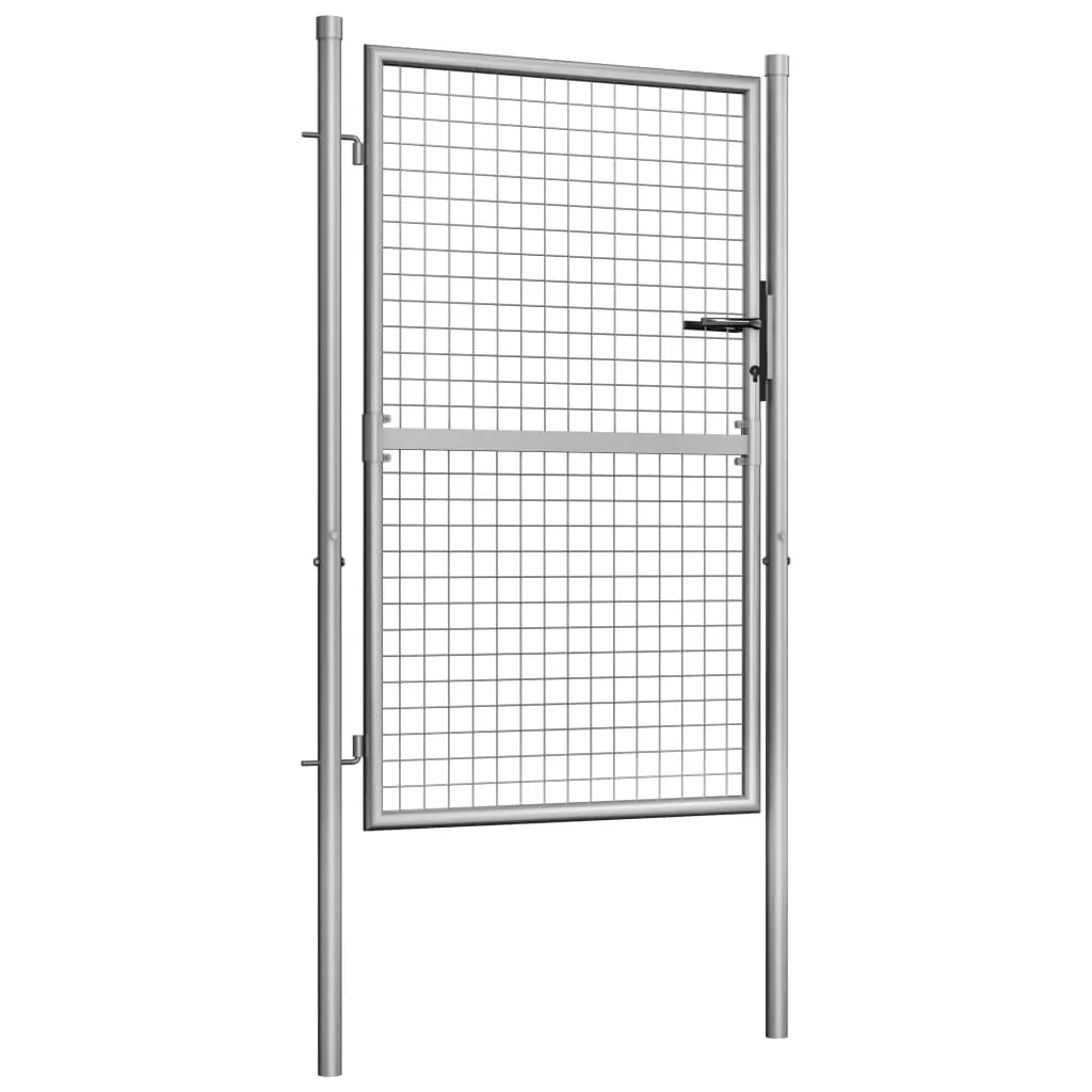 Garden Gate Galvanised Steel 105x175 cm Silver