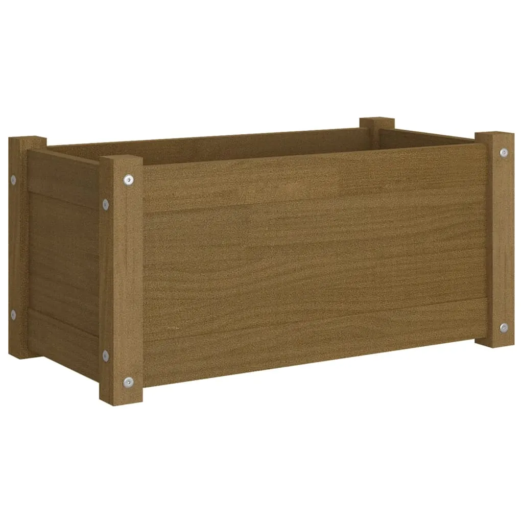 Garden Planter Honey Brown 60x31x31 cm Solid Pinewood