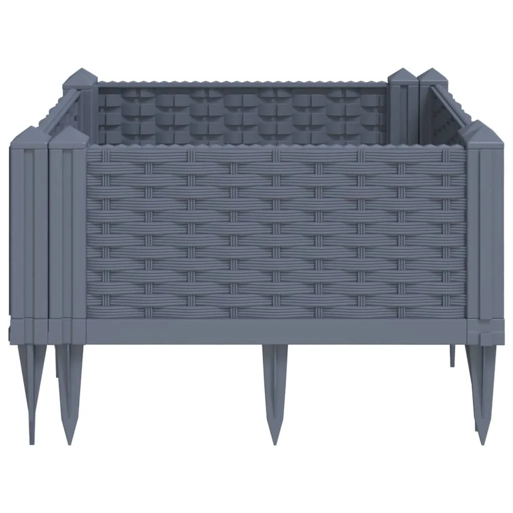 Garden Planter with Pegs Grey 42.5x42.5x28.5 cm PP