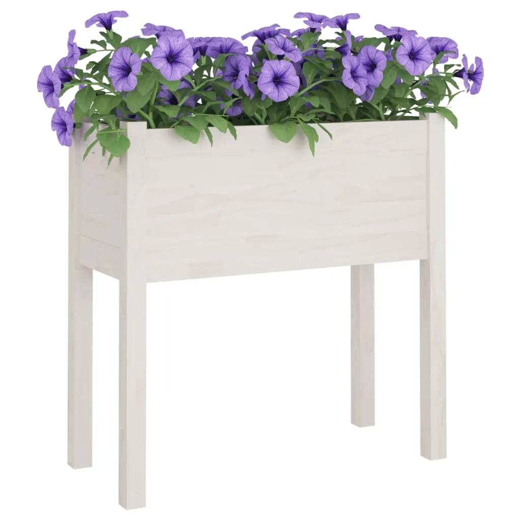 Garden Planters 2 pcs White 70x31x70 cm Solid Pinewood