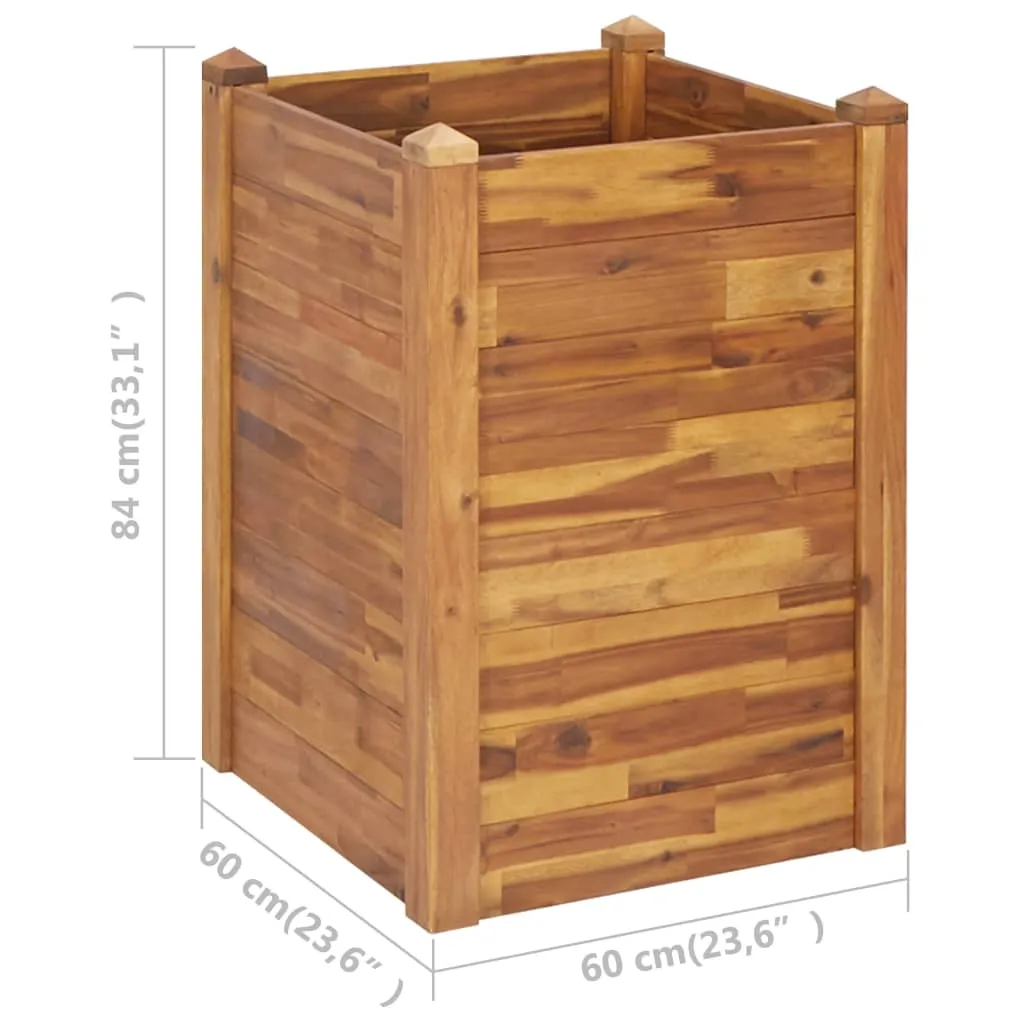 Garden Raised Bed 60x60x84 cm Solid Acacia Wood