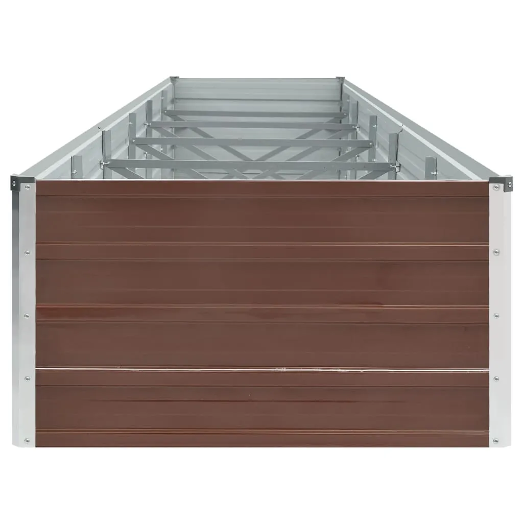 Garden Raised Bed Galvanised Steel 480x80x45 cm Brown