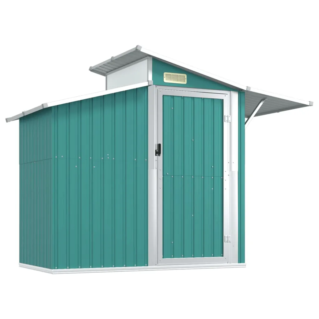 Garden Shed Green 270x130x208.5 cm Galvanised Steel