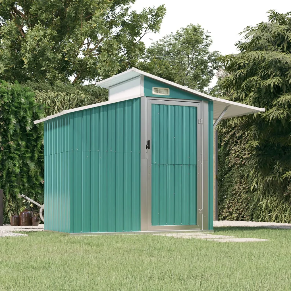 Garden Shed Green 270x130x208.5 cm Galvanised Steel