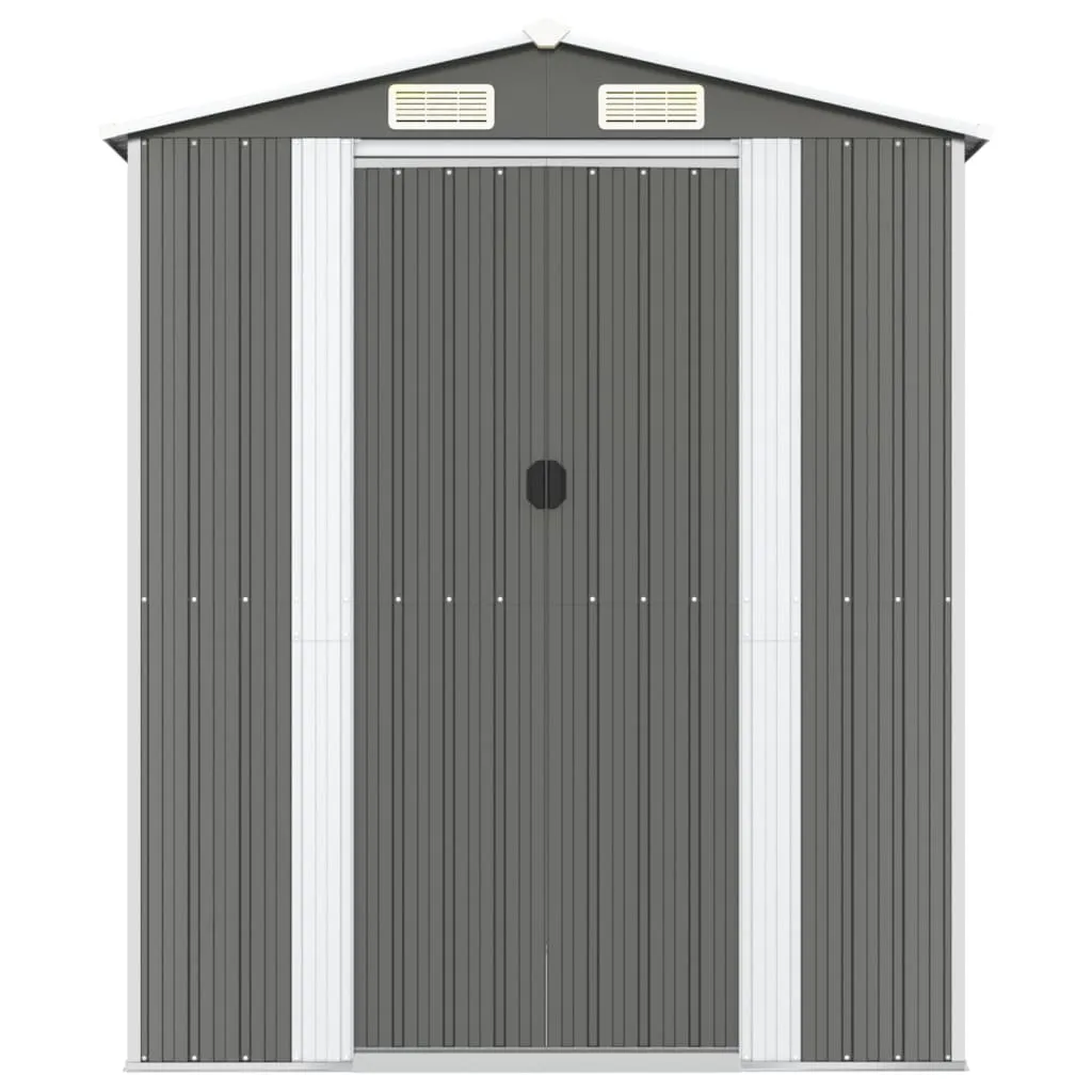 Garden Shed Light Grey 192x606x223 cm Galvanised Steel