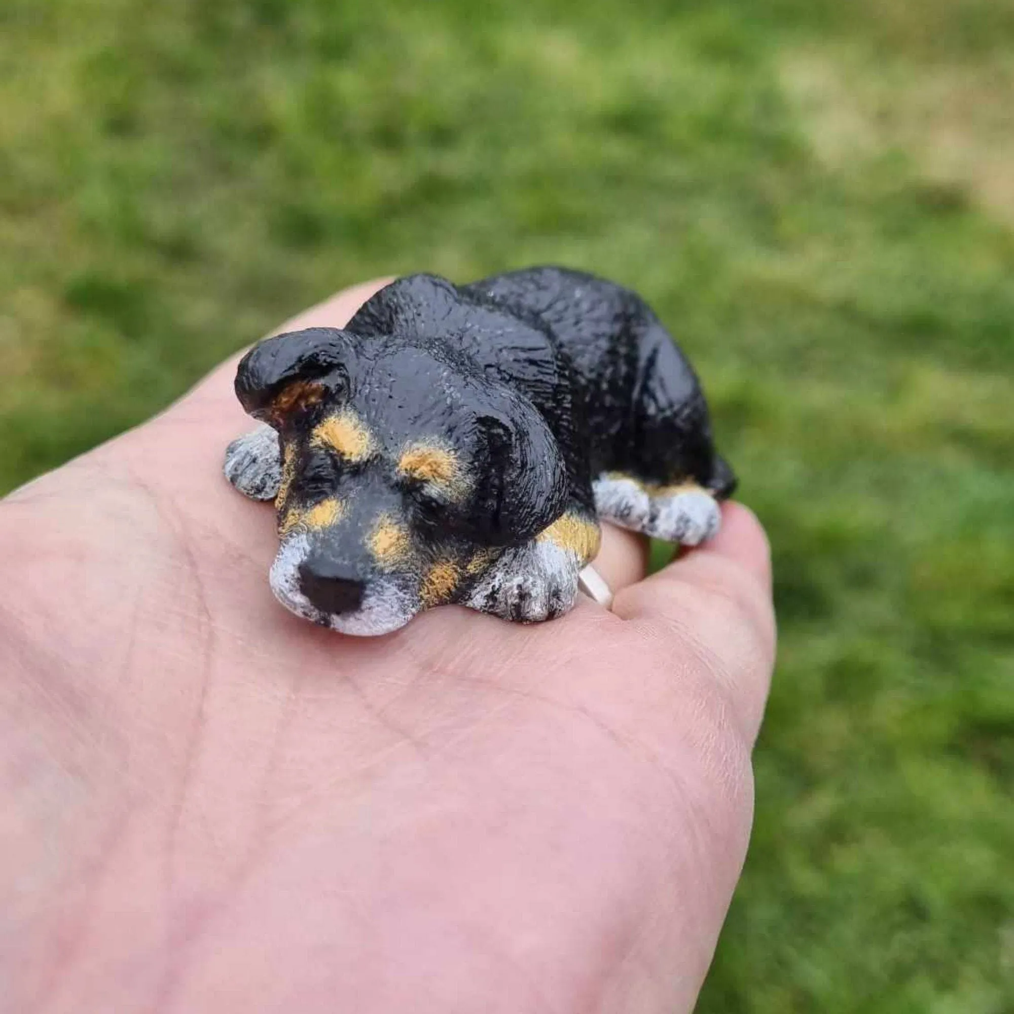 Hand painted resin 3D pet portrait, Pet memorial dog keepsake