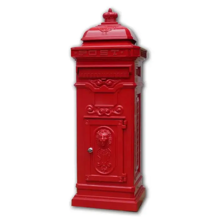 Harewood Red Lion Freestanding Post Box 34x30x104cm - Red & Black Available