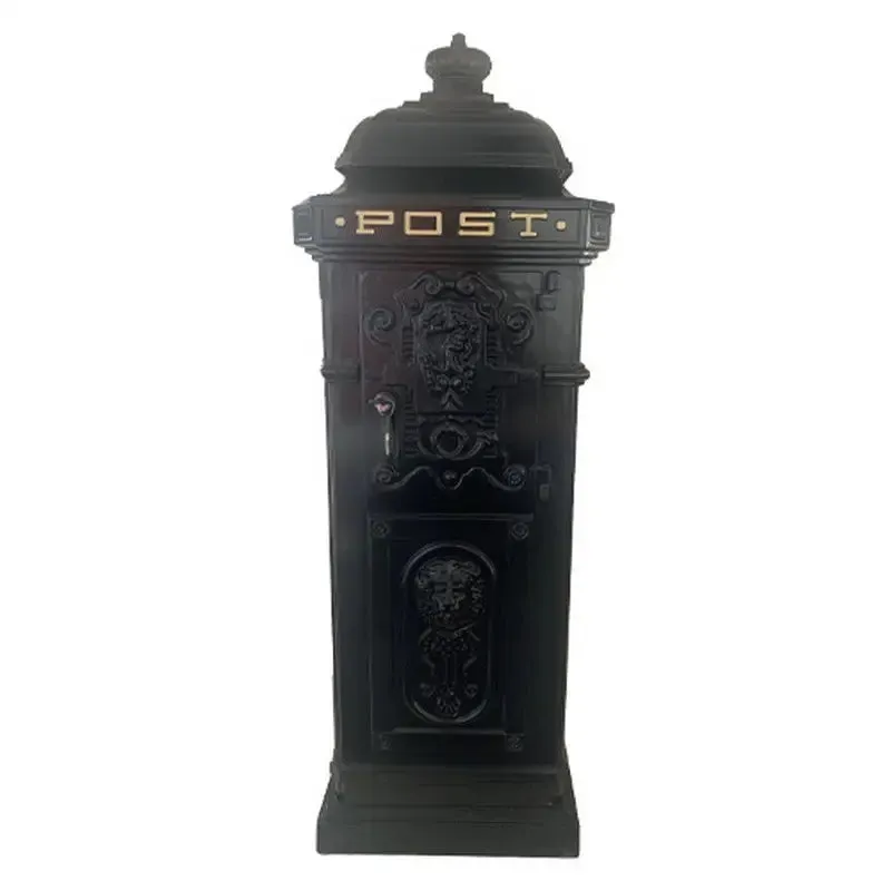 Harewood Red Lion Freestanding Post Box 34x30x104cm - Red & Black Available