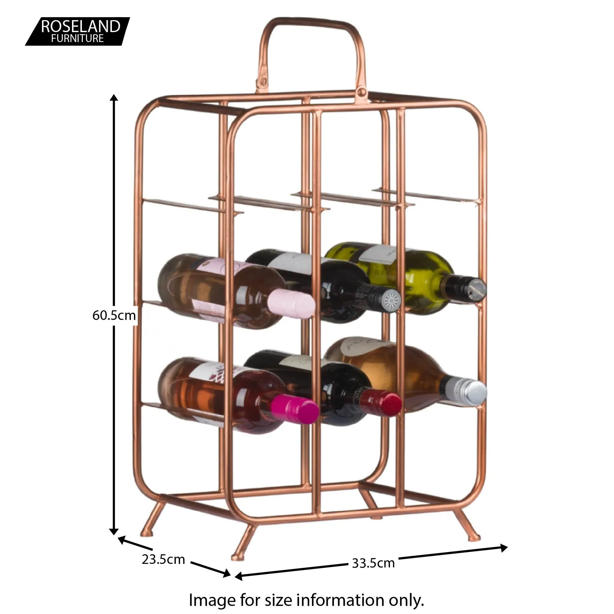 Industrial Copper 9 Bottle Holder Wine Rack