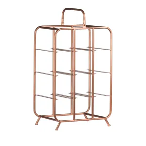 Industrial Copper 9 Bottle Holder Wine Rack