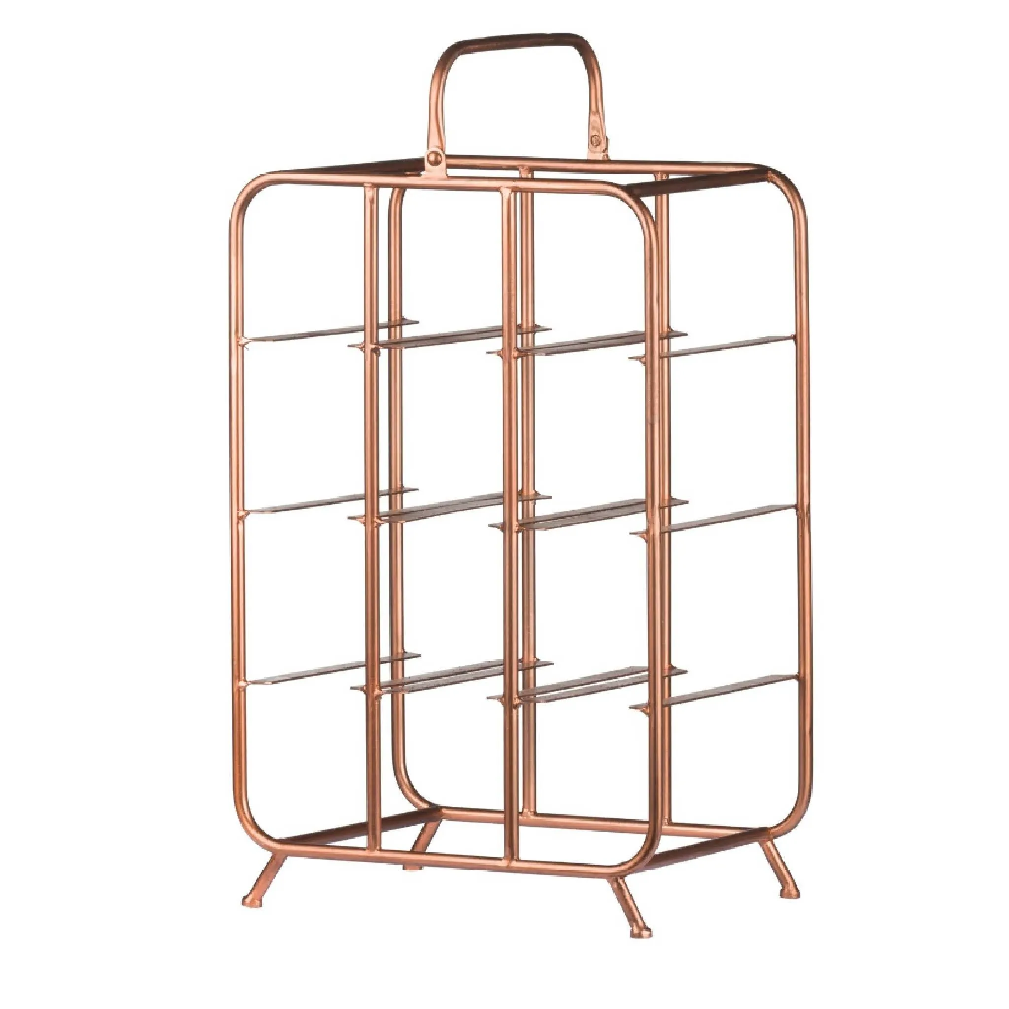 Industrial Copper 9 Bottle Holder Wine Rack