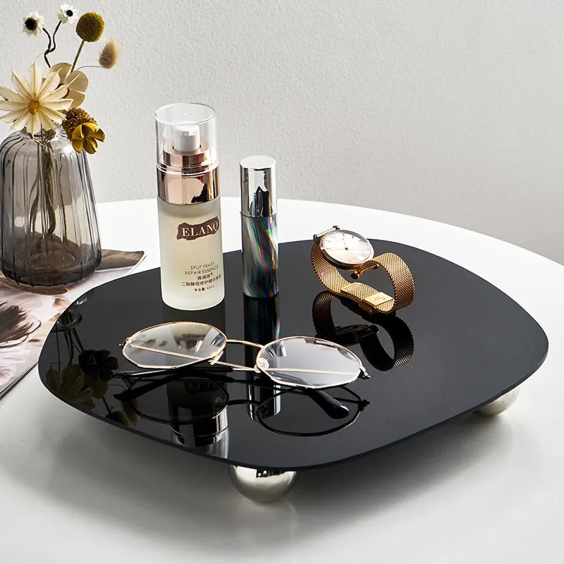 Irregular Acrylic Footed Tray - Black