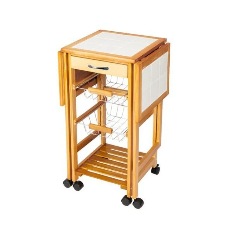 Kitchen Drop Leaf Island Storage Cart